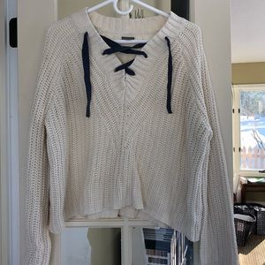 Arie Lace Up Sweater